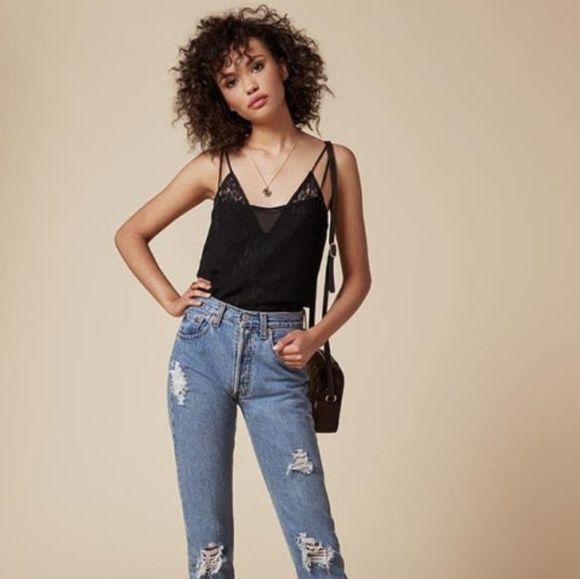 NWOT Reformation Hailey Top Black Size S - Picture 2 of 7